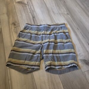 Kavu Gray and Yellow Plaid Shorts